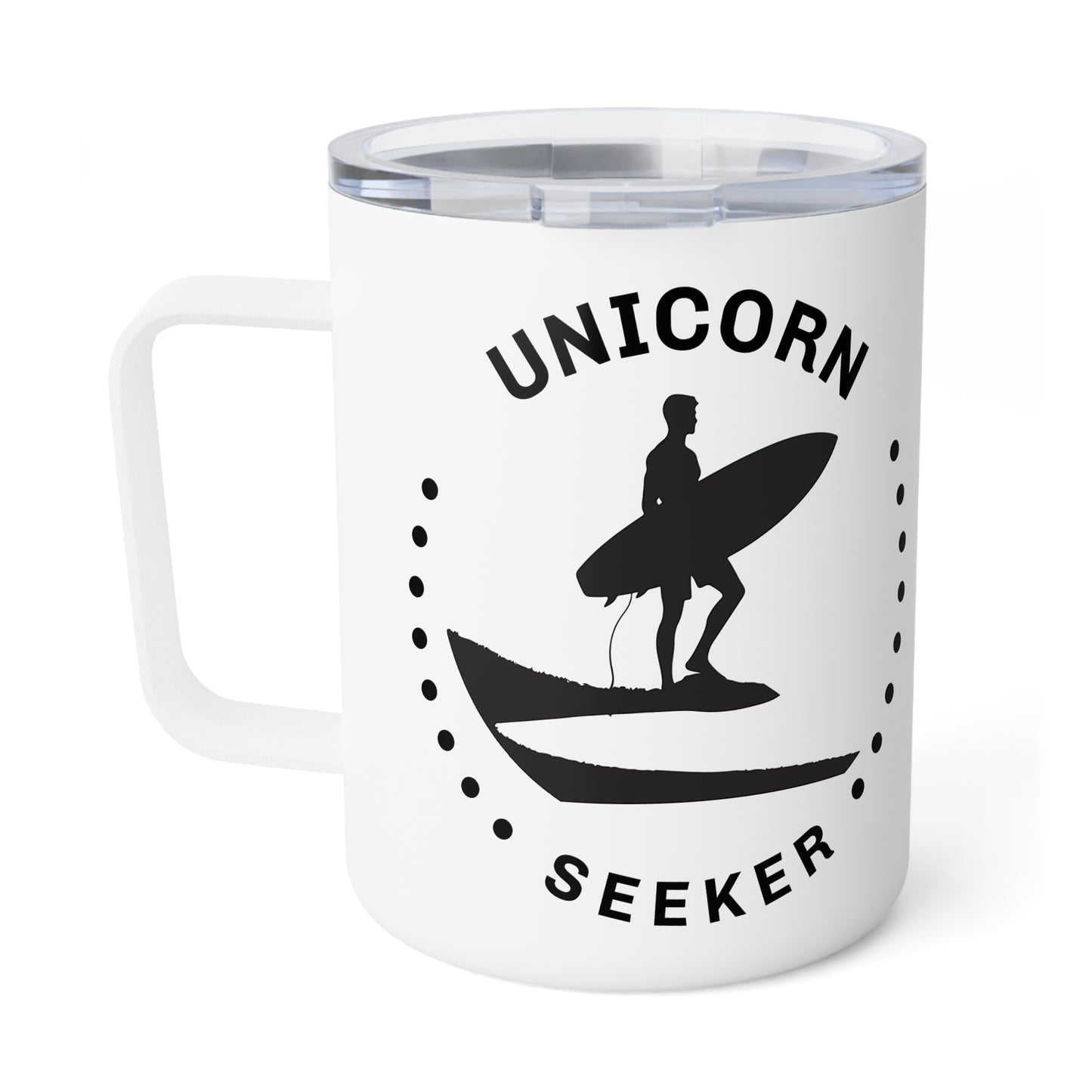 Insulated Coffee Mug - Unicorn Seeker for Surfer, Ocean Lovers and Outdoor Enthusiasts