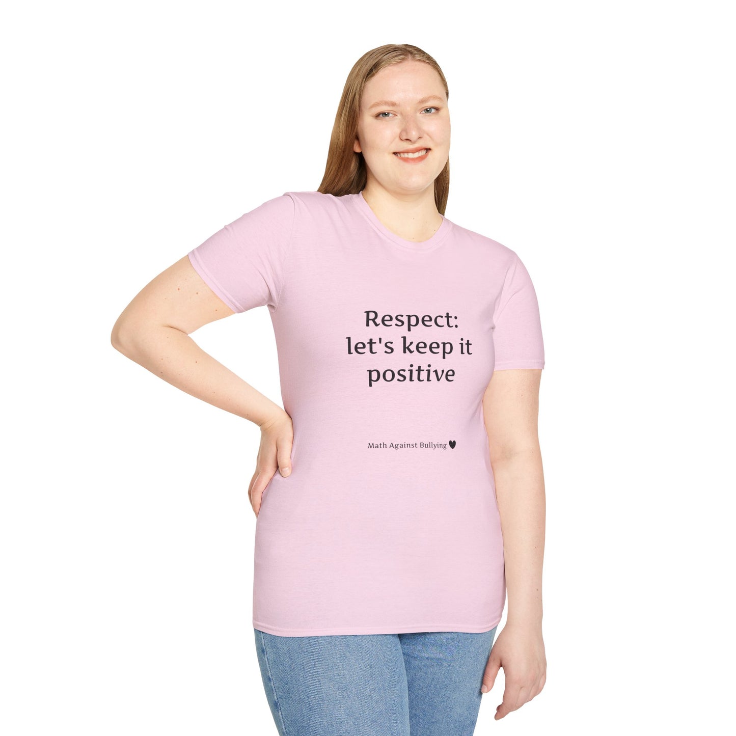 Math Against Bullying Unisex Softstyle T-Shirt - Respect: Let's Keep It Positive