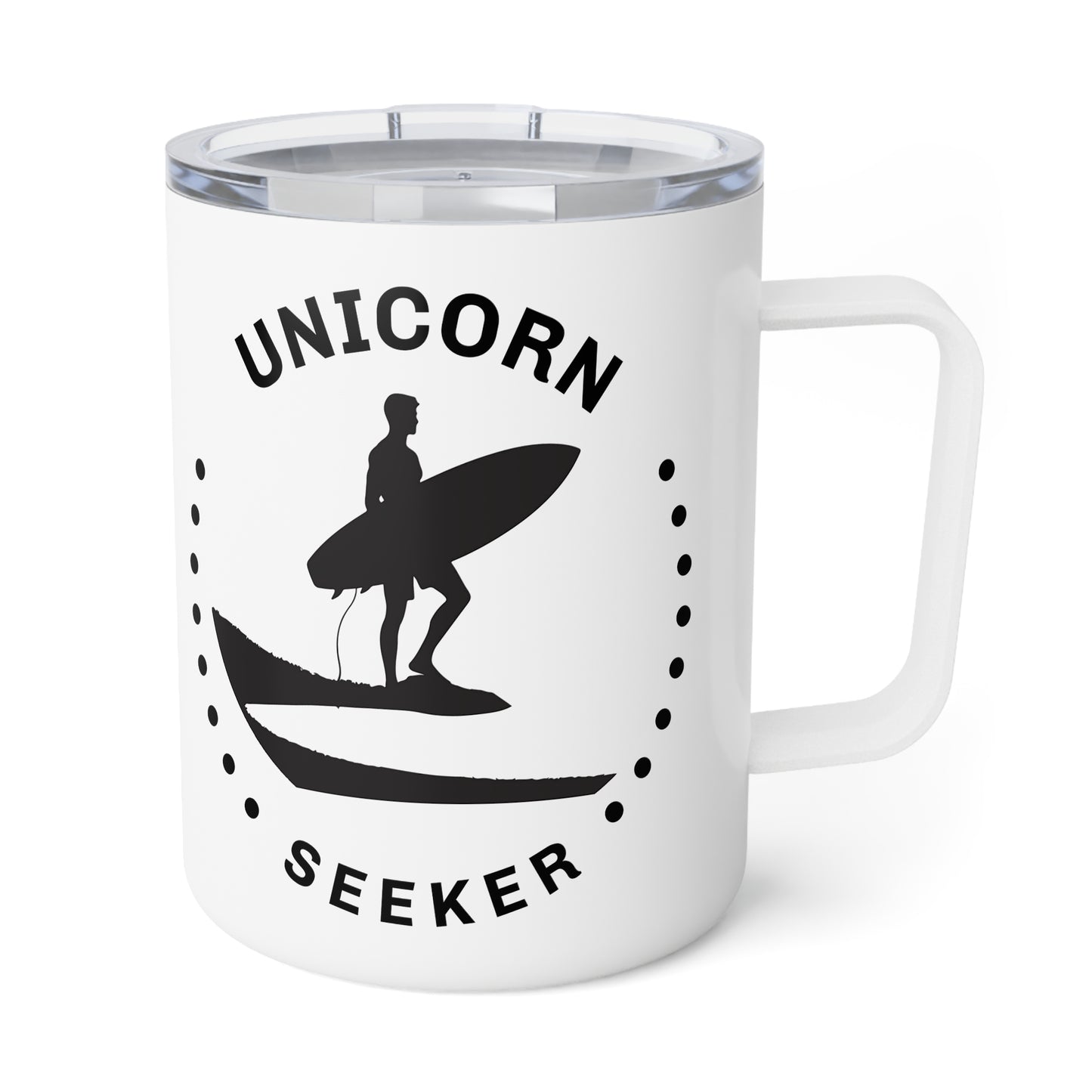 Insulated Coffee Mug - Unicorn Seeker for Surfer, Ocean Lovers and Outdoor Enthusiasts