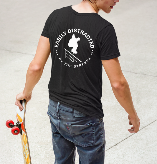 Easily Distracted Skateboarding T-Shirt | Unisex Softstyle Tee for Skate Enthusiasts