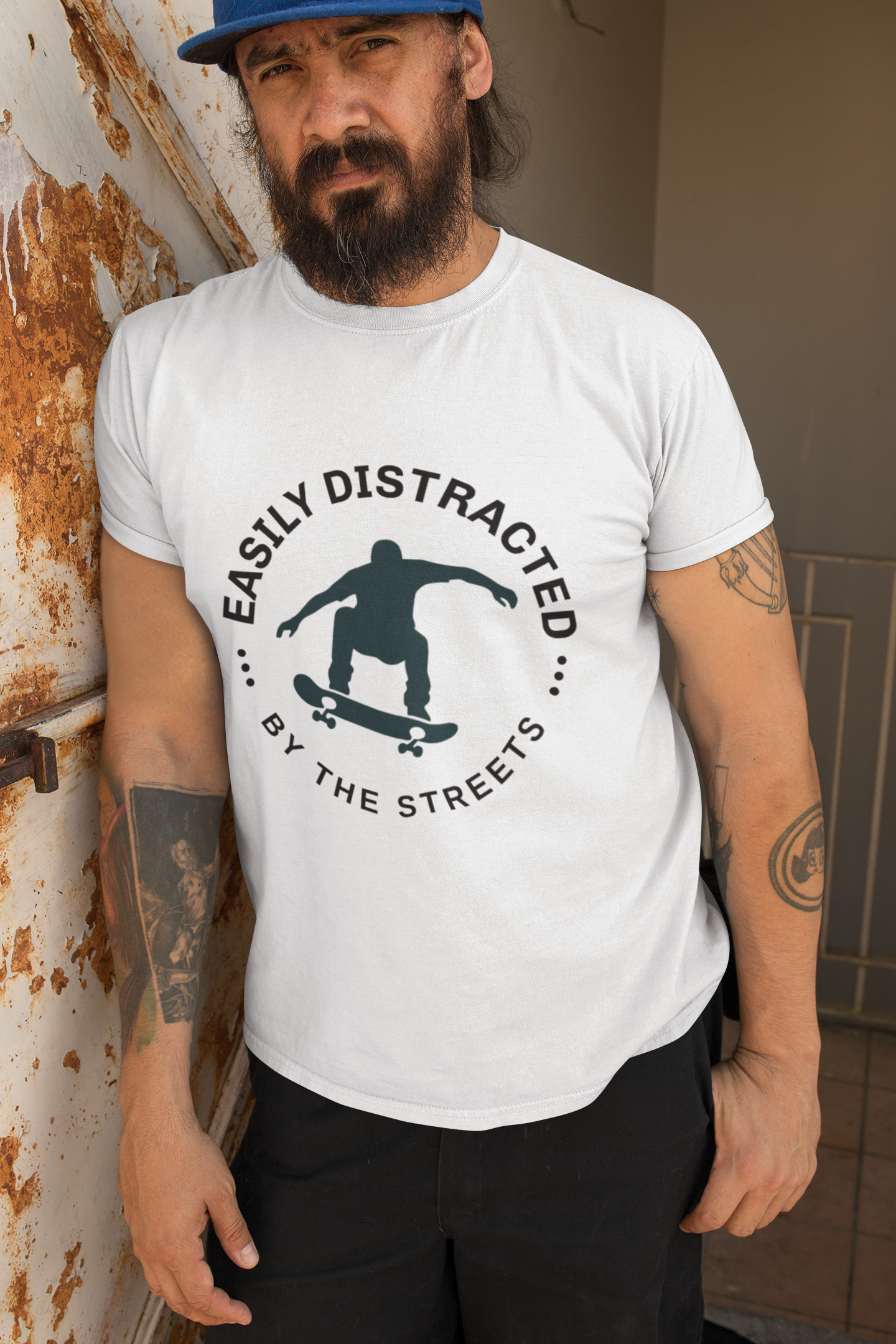 Easily Distracted Skateboarding T-Shirt | Unisex Softstyle Tee for Skate Enthusiasts