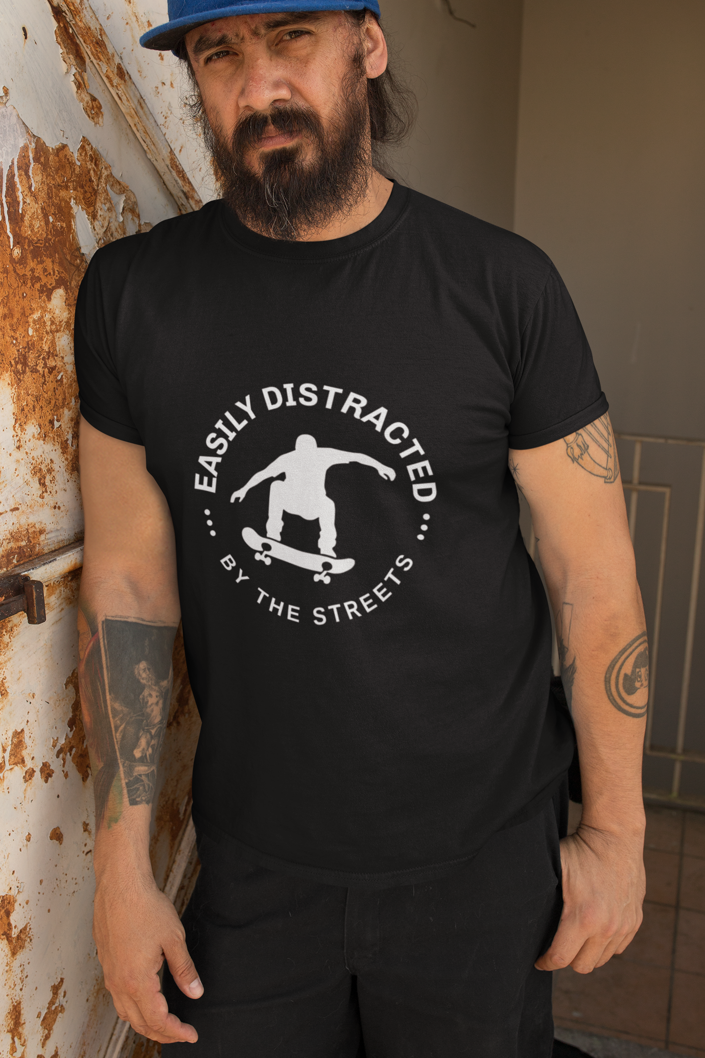 Easily Distracted Skateboarding T-Shirt | Unisex Softstyle Tee for Skate Enthusiasts