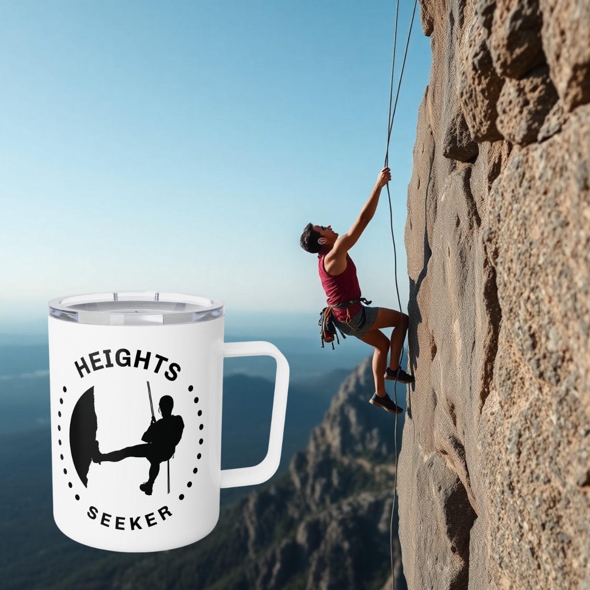 Insulated Coffee Mug - Heights Seeker - Perfect for Climbers and Outdoor Enthusiasts