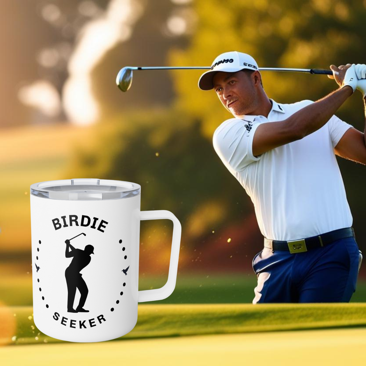 Insulated Coffee Mug - Birdie Seeker - Perfect for Golf Enthusiasts