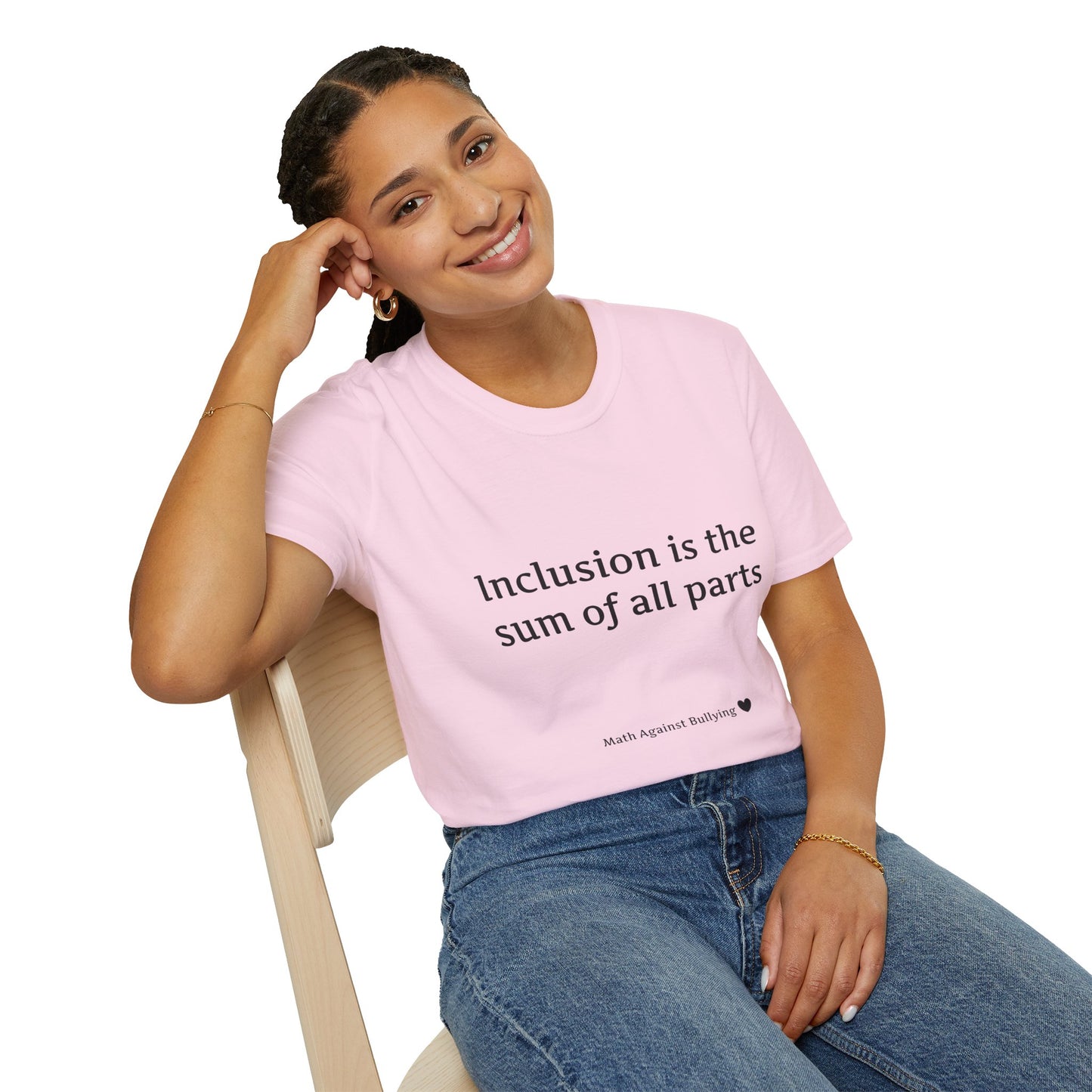 Math Against Bullying Unisex Softstyle T-Shirt - Inclusion Is The Sum Of All Parts