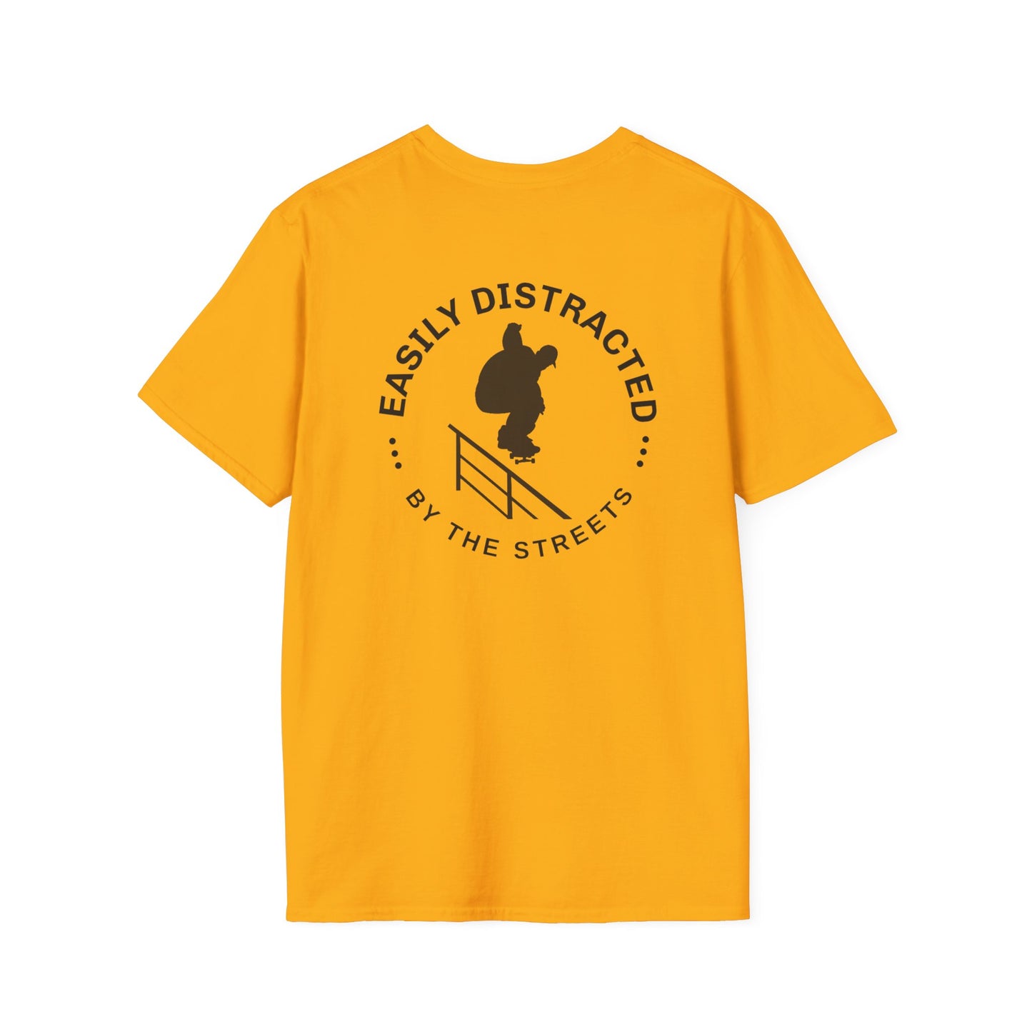 Easily Distracted Skateboarding T-Shirt | Unisex Softstyle Tee for Skate Enthusiasts