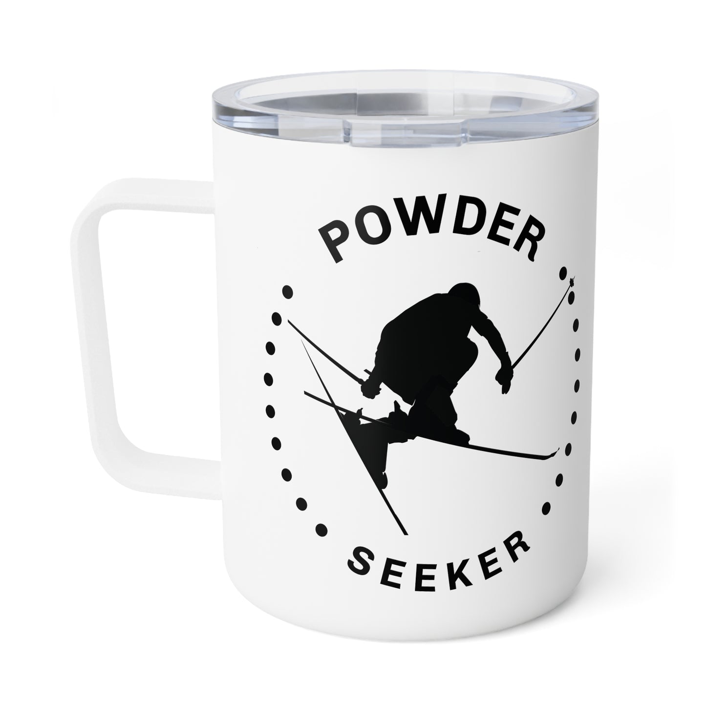 Insulated Coffee Mug - Powder Seeker - Perfect for Powder, Cat, Heli skiers, and Outdoor Enthusiasts.