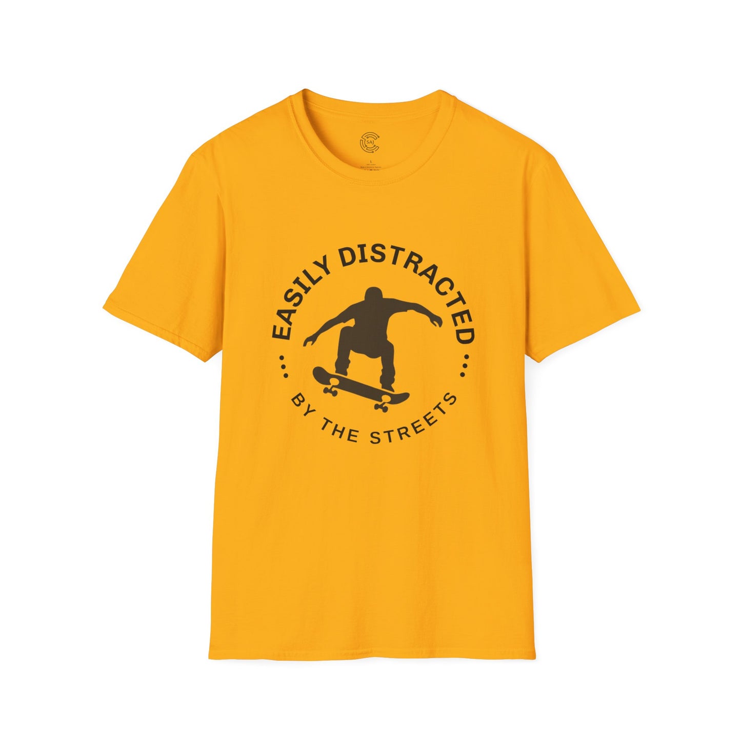 Easily Distracted Skateboarding T-Shirt | Unisex Softstyle Tee for Skate Enthusiasts